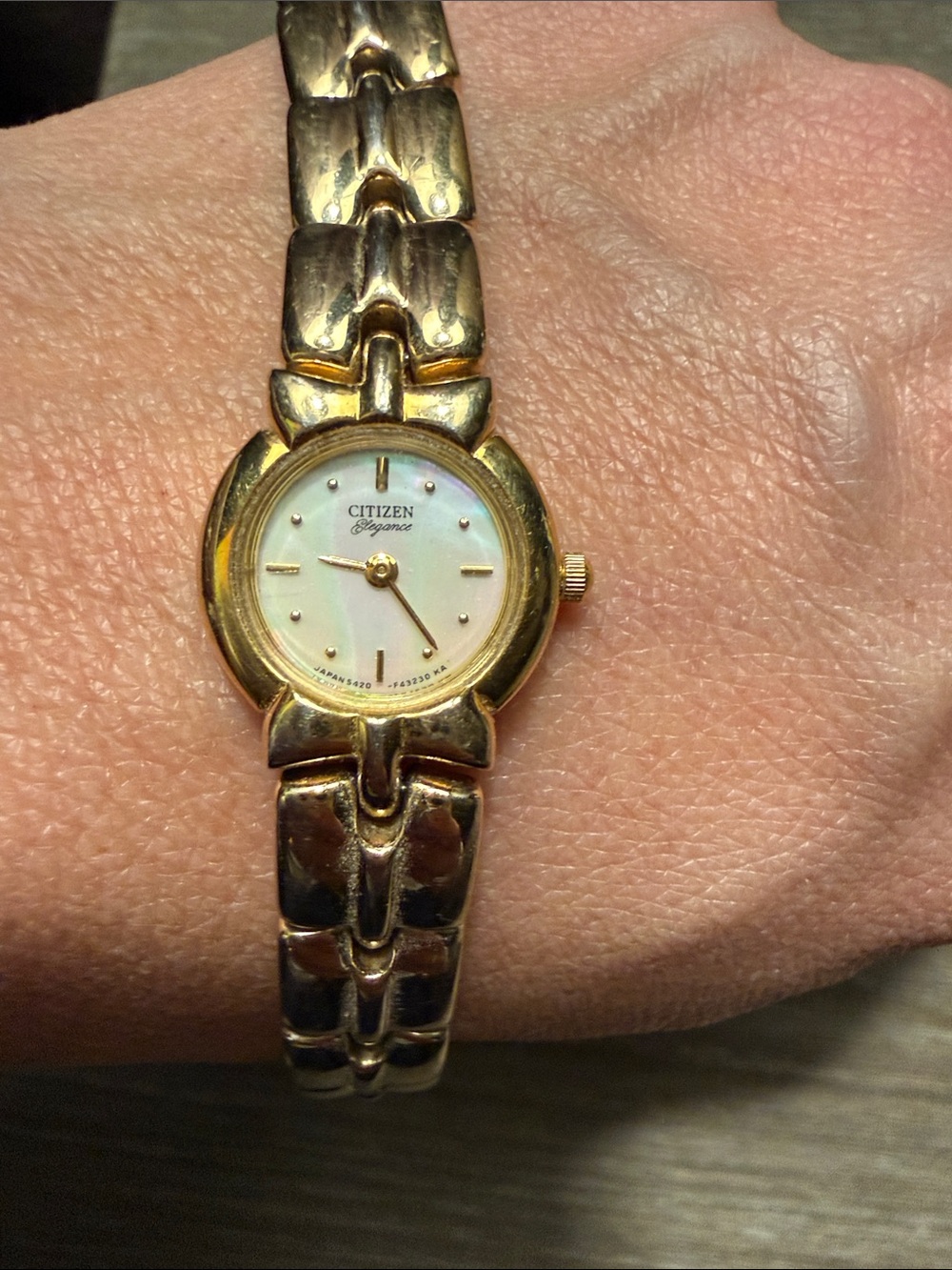 Citizen Women's Gold Tone Bracelet Watch with Mother-of-Pearl Dial